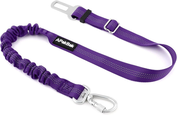 Dog Seat Belt for Car, Car Harness with Locking Aluminum Hook | Adjustable Reflective Nylon Seatbelt with Elastic Bungee, Travel Safety Restraint, for Small Medium Large Dogs, Light Blue12