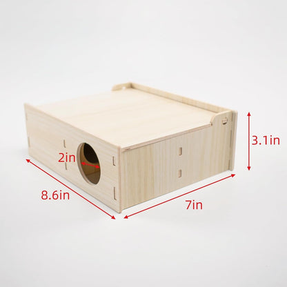 Multi-Chamber Wooden Hamster Hideout & Tunnel - Durable, Ventilated Natural Wood Cage Accessories for Dwarf, Syrian Hamsters and Small Pets3