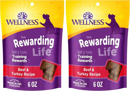 Wellness Rewarding Life Soft Dog Training Treats, Natural, Grain Free, Lamb and Salmon Recipe, 6 Oz Bag12