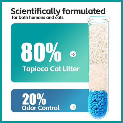 Tapioca Cat Litter, Cassava Cat Litter Odor Control Dust-Free Clumping Litter2