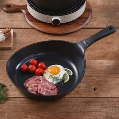 Vulcan Kitchen Nonstick 8-Inch All Black Profeesional Frying Wok Pan, Induction Compatible Cookware, Healthy Cooking Ceramic T-Coating Skillet, Flat Bottom Mini Stir Fry Pan, Made in Korea (20Cm)3