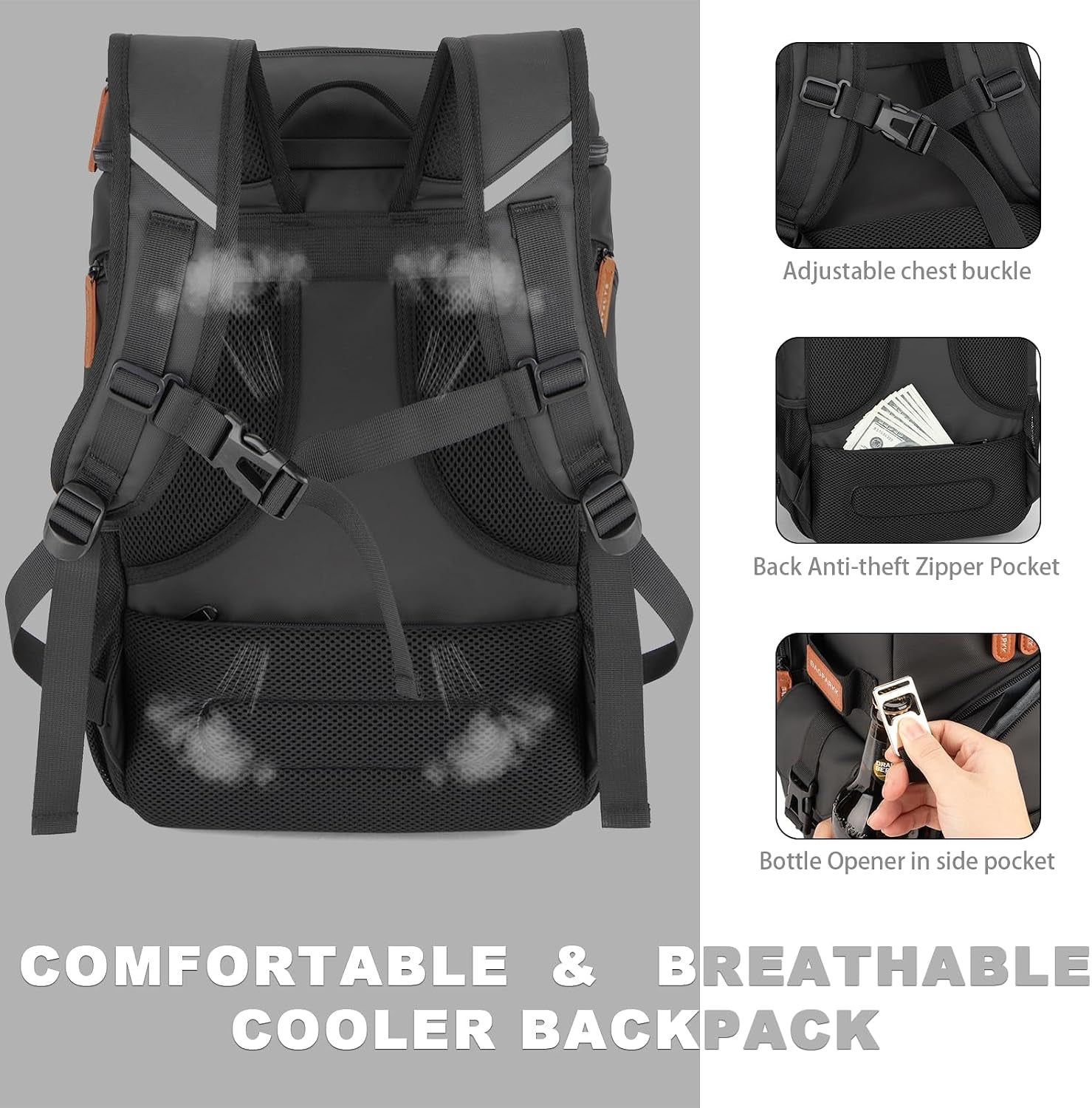33-45-cans-leakproof-insulated-cooler-backpack-with-double-deck-20-hours-cooling-sternum-strap-lightweight-multifunctional-cooler-travel-camping-beach-picnic-gift-for-men-women