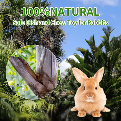 30 Pcs Disposable Palm Leaf Bowls 4 Inch Bowl for Rabbits, Compostable like Bamboo Bowls Disposable Bowl Bunny Chew Toys Chewable Dish for Rabbits & Bunnies,Small Pets4