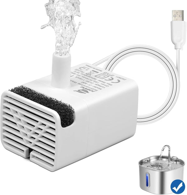 Cat Water Fountain Pump Replacement JY-830 Submersible Motor | Cat Fountain Pump Replacement,Fountains Pump for Stainless Steel Cat Dispenser,Ultra Quiet Dog Drinking Fountain Pump7