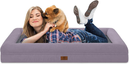 XL Orthopedic Waterprood Dog Bed for Extra Large Size Dogs | 360 Degree Bolster Support, Egg Crate Foam, Waterproof Liner, Non-Slip Bottom, Machine Washable Cover, 45 X 35 Inch36