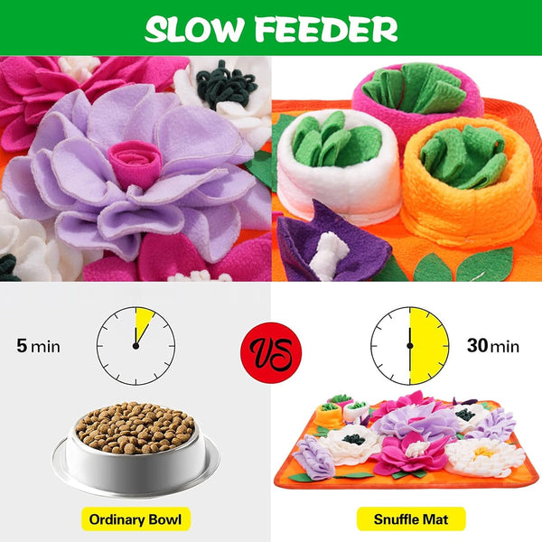 Snuffle Mat for Dogs,Dog Feeding Mat Sniff Mat Interactive Dog Puzzle Mat for Training and Stress Relief Encourages Natural Foraging Skills (Bright Orange)4