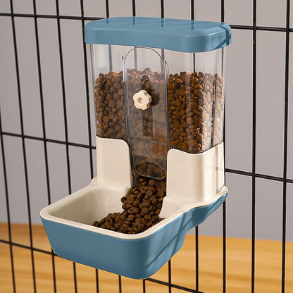 Hanging Automatic Food Dispenser, 27Oz Large Capacity Hanging Pet Cage Feeder for Rabbit Bird Chinchilla Hedgehog Guinea Pig Ferret Kitty Puppy (Gray)7