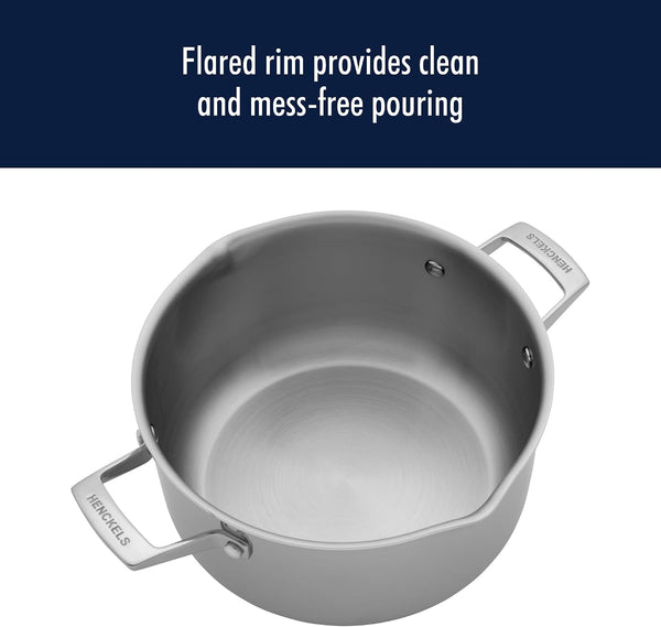 HENCKELS Clad H3 6-Qt Dutch Oven, Induction Pot, Stainless Steel, Durable and Easy to Clean | Induction Pot, Durable, Easy to Clean5