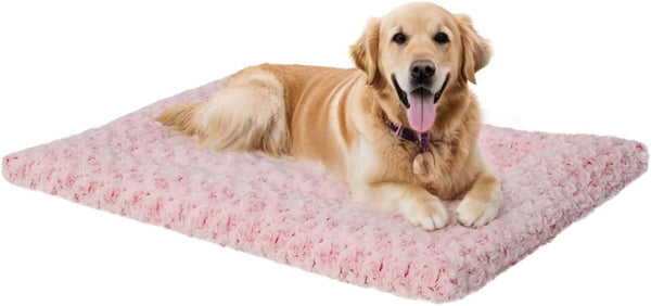Washable Dog Bed Mat Ultra Soft Dog Crate Pad Comfy Fluffy Pet Kennel Beds Sleeping Mattress for Large Jumbo Medium Small Dogs, 36 X 23 Inch, Gray31