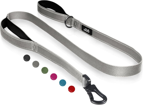 Twoear 6FT 1IN Strong Blue Dog Leash with 2 Padded Handles, Traffic Handle Extra Control, Comfortable Soft Dual Handle, Auto Lock Hook, Reflective Walking Lead for Small Medium and Large Dogs9