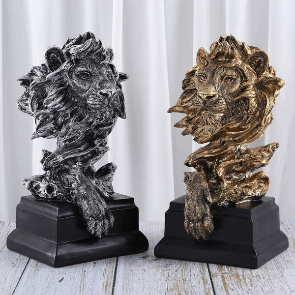 Sandstone Lion Statue, the King of Beast, Collectible Figurines, Golden | Statue Decoration for Home/Study/Living Room, Great Collectible Figurines, Best Gift for the Man, Golden Color (HH17-D2)7