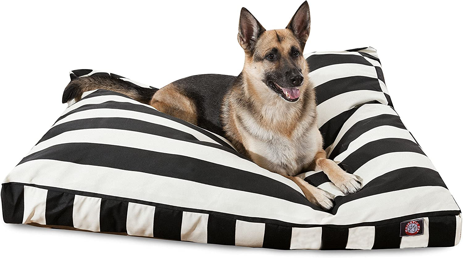 majestic-pet-stripes-rectangle-medium-dog-bed-washable-non-slip-comfy-pet-bed-dog-crate-bed-with-removable-washable-cover-dog-kennel-bed-for-sleeping-polyester-fiber-medium-black