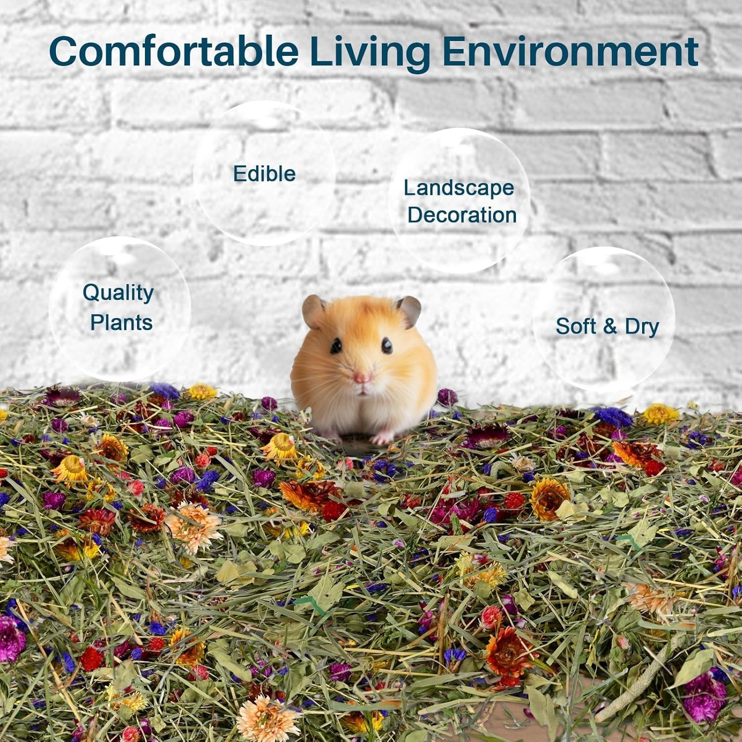 sukh-hamster-bedding-odor-control-150g-flowers-herbs-for-small-animals-natural-habitat-decor-and-forage-material-for-dwarf-hamster-chinchilla-guinea-pig-rabiit-gerbil-mice-lemming
