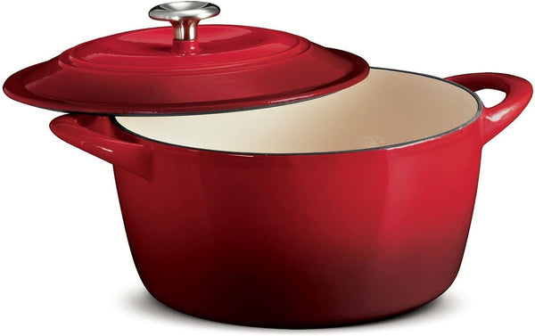 6.5 Qt round Dutch Oven OMBRE RED Enameled Cast Iron1
