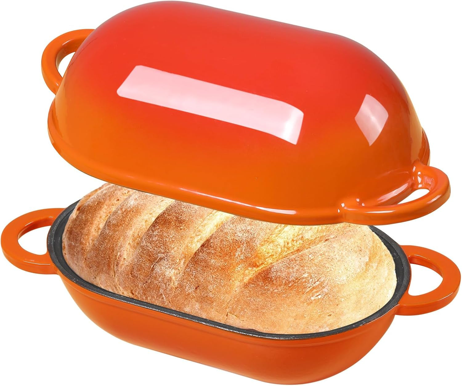 5-qt-enameled-cast-iron-sourdough-bread-oven-loaf-pan-with-lid-oval-dutch-oven-for-homemade-sourdough-bread-baking-oven-safe-up-to-500-f-meatloaf-pan-with-dome-lid-orange