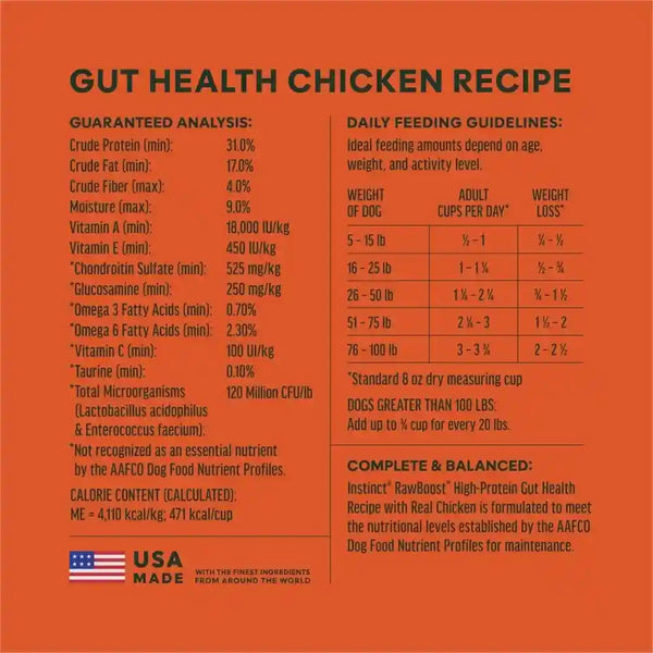 Instinct Rawboost Gut Health, Dry Dog Food + Freeze Dried, Chicken, 3.5 Lb.7