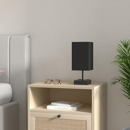 Bedside Table Lamp for Bedroom with 2 USB Ports, 14-Inch, Black | USB A+C Ports, Touch 3-Way Dimmable LED Bulb Included Fabric Lampshade Metal Base Small Nightstand Lamp for Desk Living Room2