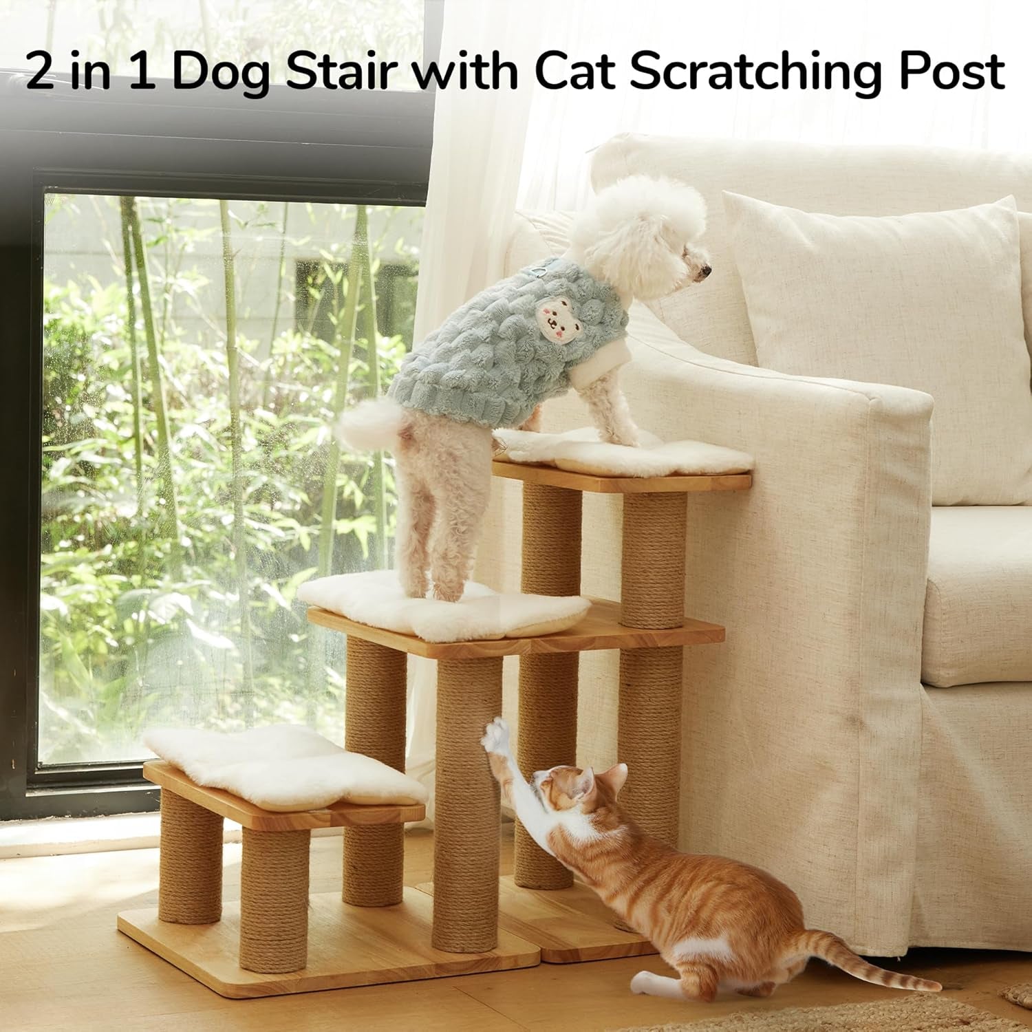 fukumaru-dog-stairs-solid-wood-pet-stairs-with-cat-scratching-post-transformable-cat-step-hold-up-to-200-lbs-20-pet-ramp-for-dogs-and-cats-to-climb-high-bed-and-couch-over-6-combinations