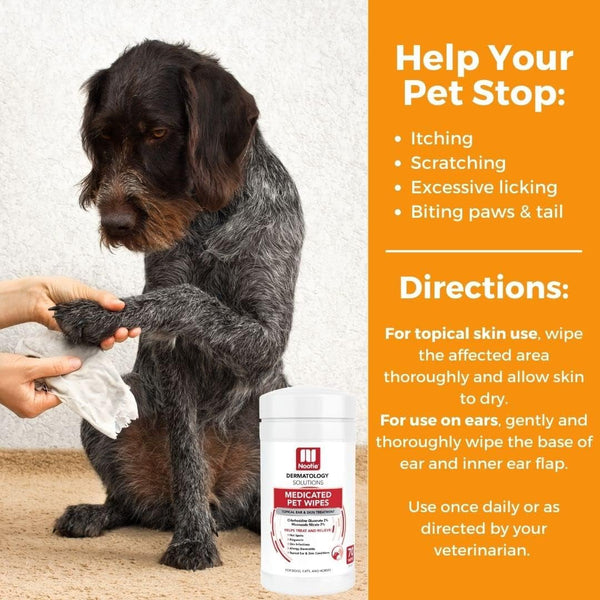 Nootie Medicated Dog Wipes, 2% Chlorhexidine and 2% Miconazole Formulated Pet Wipes for Dogs and Cats - 5"X 6" Size XL Wipes - 70 Count - Sold in over 10,000 Vet Clinics and Pet Stores Worldwide4