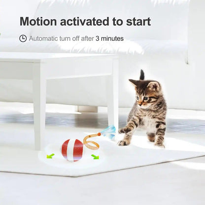 Jkanti Interactive Cat Toys for Indoor Cats,The 3Rd Generation Agile Moving Cat Ball with Elastic Mesh Tail,Automatic Kitten Toys for Bored Indoor Cats,Motion Activated (Orange)5