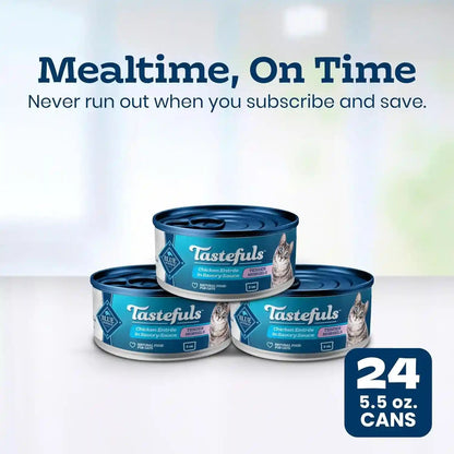 Blue Buffalo Tastefuls Natural Tender Morsels Wet Cat Food, Chicken Entrée 5.5-Oz Cans (Pack of 24)11