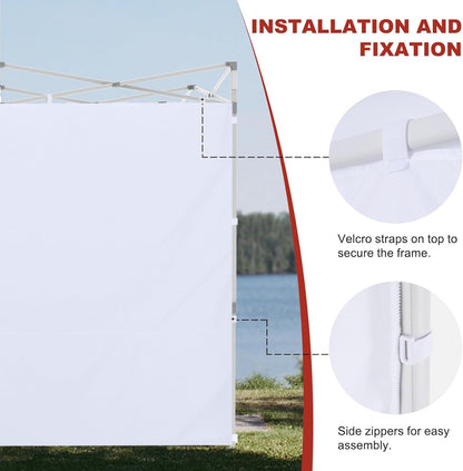 Instant Canopy Sunwall 10X10 FT No Frame or Top, White7