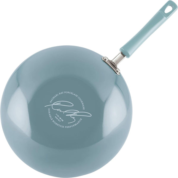 Classic Nonstick Stir Fry Pan with Glass Lid, 11 Inch - Sky Blue3