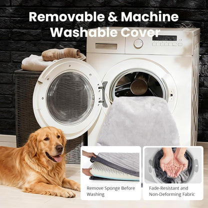 Ohgeni Orthopedic Waterproof Large Dog Bed, Memory Foam, 41 Inch(Gray) | Machine-Washable Removable Cover in Easy-Clean Fabric, Reversible Memory Foam & Easy-Carry Handle, Suitable for Crate8