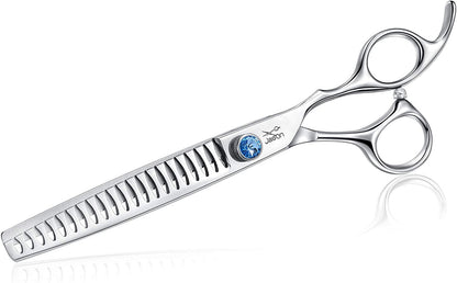 JASON Dog Grooming Thinning Scissors - 7" Trimming Blending Shears 50 Teeth | Ergonomic Pet Thinner Blender Shear Cat Texturizing Kit with Offset Handle and a Jewelled Screw, 30% Thinning Rate7