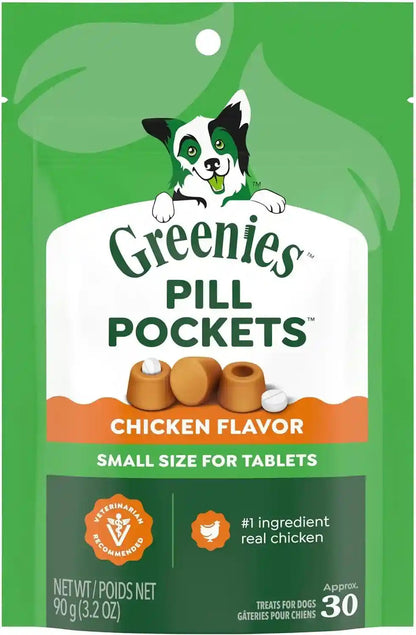 Greenies Pill Pockets Small Dog Treats, Chicken Flavor, 3.2 Oz | Vet-Recommended, Masks Pill Smell & Taste, Easy Pinch-Close Design, Stress-Free Medicating, Tablet Size, 3.2 Oz. Pouch14