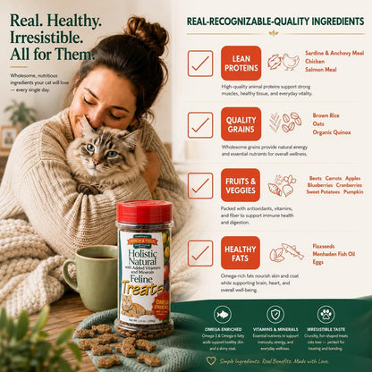Bench & Field Holistic Natural Healthy Kitty Cat Treats | Crunchy Fish-Shaped Bites | Delicious Seafood Flavored Snack, 3-Ounce (Pack of 3 Bottles)6