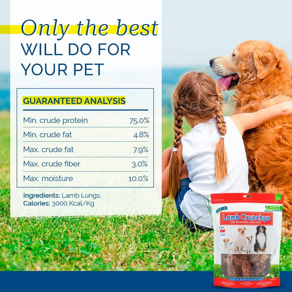 pci-pet-center-inc-lamb-crunchys-raw-dehydrated-lamb-dog-treats-16-oz-pack-made-in-usa-dog-treats-from-single-ingredient-lamb-lung-for-dogs-of-all-ages-can-be-used-for-training-or-daily-treats
