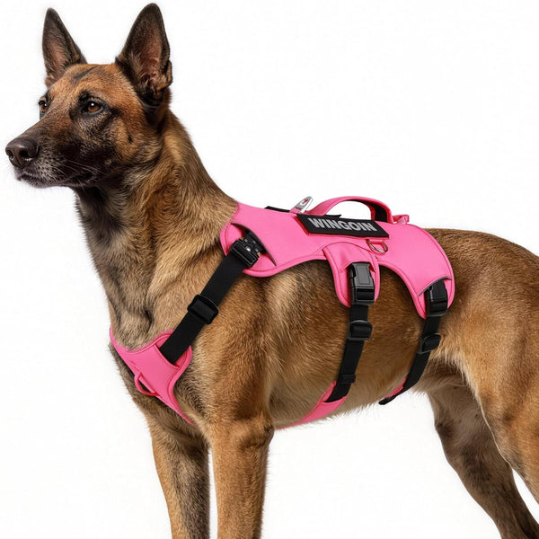 WINGOIN Tactical Dog Harness for Large Dogs, Heavy Duty No Pull Dog Harness with Handle, Adjustable Reflective Military K9 German Shepherd Big Size Dog Vest for Walking, Training, Hunting, Green (L) | with Handle,Adjustable Reflective,Green Military K9 Style,Big Size Dog Vest,For German Shepherd,For Walking Training Hunting9
