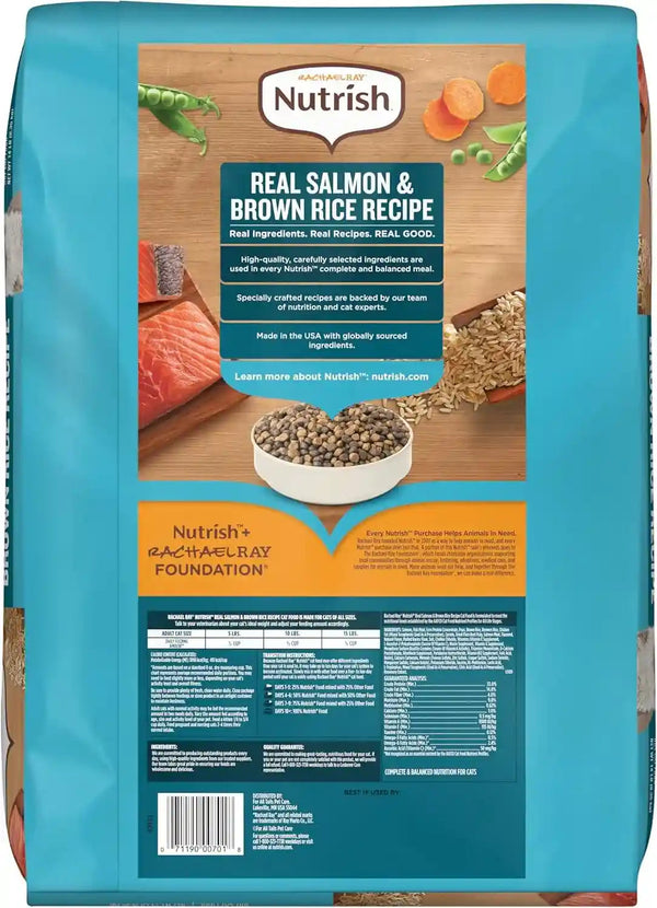 Nutrish Dry Cat Food, Salmon & Brown Rice Recipe, 14 Lb. Bag (Rachael Ray) | Suitable for Cats of All Life Stages, No Artificial Flavors, Nature Food with Added Vitamins, Minerals & Nutrients2