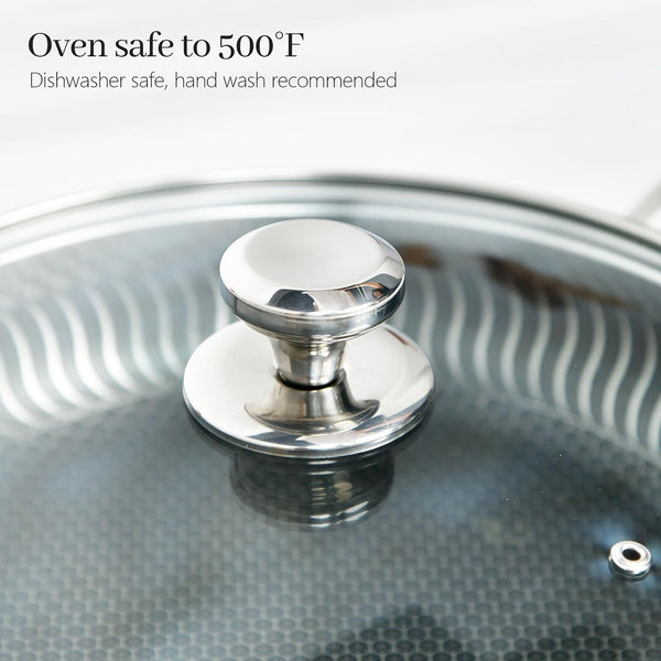 13 in Glass Lid for Frying Pan, Tempered Replacement Cover Compatible with All 13 Inches Cookware for Skillets, round Cast Iron, Cast Aluminium, Stainless Steel Pans &Pots3