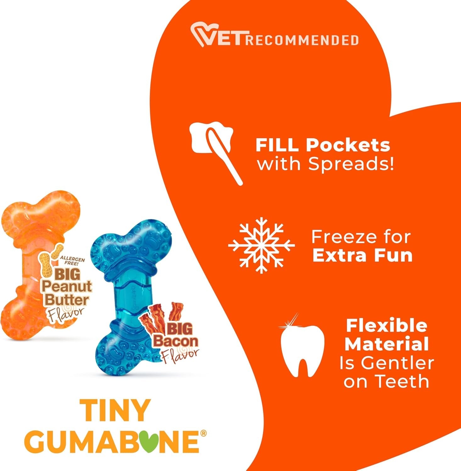 nylabone-flexi-chew-tiny-gumabone-dog-chew-toys-xx-small-2-count-peanut-butter-bacon-flavor-x-small-breeds-flexible-material-fill-with-treats-gentle-on-teeth-for-dogs-up-to-15-lbs