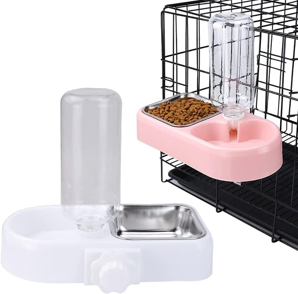 love-dream-crate-dog-bowl-no-spill-kennel-hanging-pet-food-water-bowl-set-automatic-water-dispenser-and-removable-stainless-steel-bowls-raised-double-bowls-for-indoor-cats-rabbit-small-medium-dogs