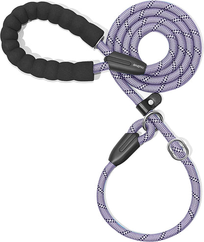Iyoshop Durable Slip Lead Dog Leash with Padded Handle and Highly Reflective Threads, No Pull Dog Training Leash, (1/2" X 6 FT, Black)10