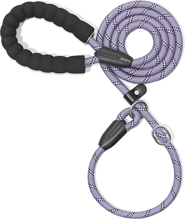 Iyoshop Durable Slip Lead Dog Leash with Padded Handle and Highly Reflective Threads, No Pull Dog Training Leash, (1/2" X 6 FT, Black)10
