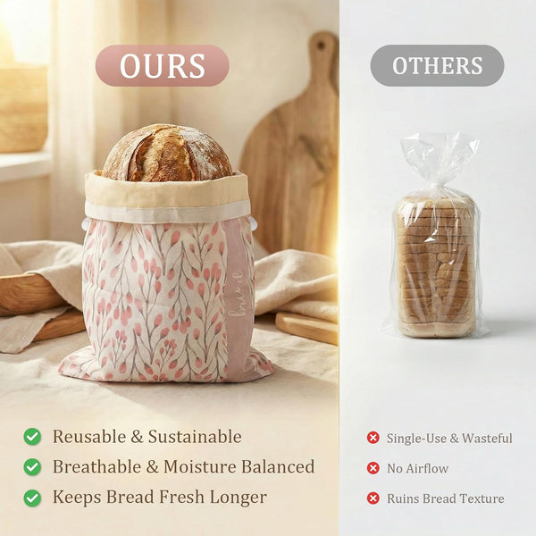 Beeswax Bread Bags for Homemade Sourdough, XL 2 Pack Reusable Bags | 100% Cotton with Beeswax Lining, Secure Lock Closure, Keeps Bread Fresh & Crust Crisp, Plastic Bag Alternative5