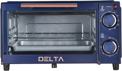 2 Slice Toaster Oven, Small Countertop Oven, Compact Mini Oven Fits 9” Pizza, with Timer & Temperature Control with Baking Tray & Rack for Kitchen, Dorm, Apartment, 750W3