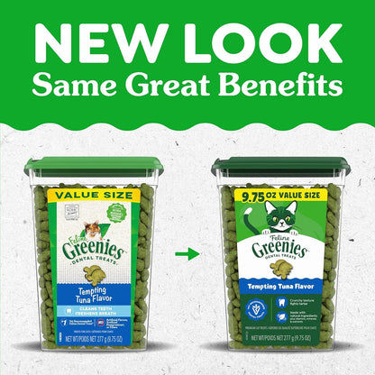 Greenies Feline Natural Dental Cat Treats, Tempting Tuna Flavor, 9.75 Oz | #1 Veterinarian-Recommended, 36% Less Tartar in 28 Days, Cleans to Gumline, Crunchy Texture, Natural Ingredients2