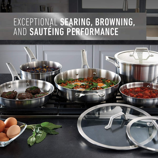Calphalon Stainless Steel Kitchen Cookware, 11-Piece Pots and Pans Set with Stay-Cool Handles, Dishwasher & Oven Safe, Silver9