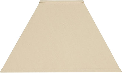 Reva Large Beige Linen Tapered Square Lamp Shade 6X16X10 (Spider) | 6" Top X 16" Bottom X 10" High X 12" Slant Replacement for Table Lamps Pre-Assembled Harp + Finial8