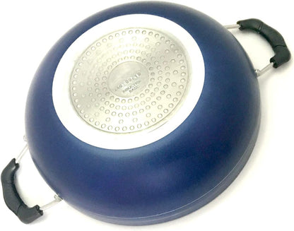 Kadai with Glass Lid All Purpose Pan Nonstick Coating Kadhai Deep Stir Fry for Gas and Induction Cooktop Aluminium Skillet Wok (3Mm) 2.2 Ltr Diameter 9.5 Inch9