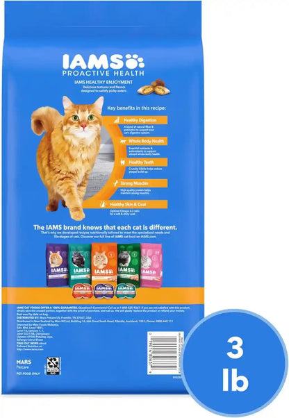IAMS Healthy Enjoyment Dry Cat Food, Chicken & Salmon Recipe, 3 Lb | Vet-Recommended, Real Chicken #1 Ingredient, Natural Fiber & Prebiotics, Supports Immune & Digestive Health, Muscle Care8