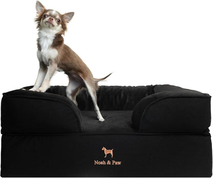 NOAH & PAW Large Dog Bed, 35X25X11 Inch, Orthopedic Dog Beds, Eggshell Memory Foam Infused with Cooling Gel, Inner Cover, Water Resistant, Machine Washable (Faux Leather)24
