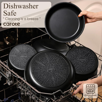 23Pcs Pots and Pans Set Non Stick, Cookware Set Detachable Handle | Grill Pan, Induction Compatible, Dishwasher & Oven Safe, Space Saving, Camping Cooking Set, Kitchen Set, Black9