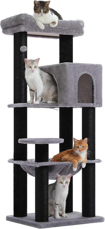 MUTTROS Mushroom Cat Tree Tower with Removable Scratcher, Large Hammock, Condo, Perch, 3 Sisal Posts – Multi-Level Cat Tree for Indoor Cats, Cute Cat Tower for Small Space Homes15