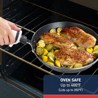 Experience Nonstick Fry Pan 12.5 Inch, Induction, Oven Broiler Safe 400F, Non Stick Frying Pan, Skillet, Kitchen Egg Pan, Omelet Pan, Cookware, Pots and Pans, Home, Dishwasher Safe, Black6
